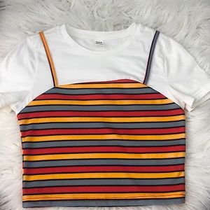 SHEIN Two in One Tee and Tank Top